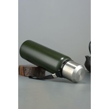 Store 304 L Çelik 750 ml Yeşil Kamp Piknik Termos Tutmalı Termos CIN491YS
