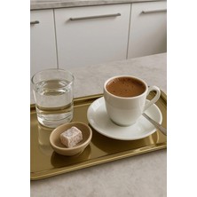 Store Paslanmaz Çelik Sunum Tepsisi, Dikdörtgen, Gold, 33X18 Cm, Düz, Çay Kahve Tatlı Sunumu, 1 Adet