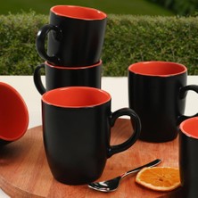 Store Mat Siyah Turuncu Bulut Kupa 9 cm 6 Adet