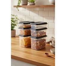 Store Hide Plus 6'lı Saklama Kabı Siyah (2x 1,9lt - 2x 1 Lt - 2x 0,70 Lt)