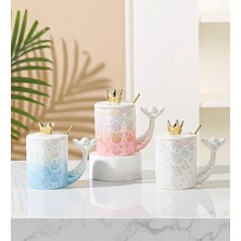 Store Deniz Kızı Taç Desenli Seramik Kupa
