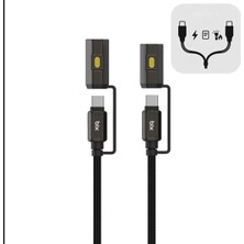 Store LED Fener ve Alevsiz Çakmak Fonksiyonlu Type-C Şarj ve Data Kablosu 120 cm Siyah