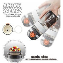 Store Tkk 550ML Silikon Pipetli Taşıma Kulplu Dayanıklı Malzeme Tritan Spor Matara (Pembe)