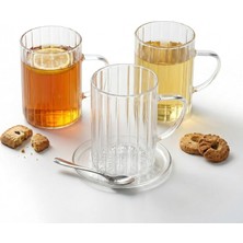 Store 3'lü Borosilikat Cam Kupa Seti - 300 ml Isıya Dayanıklı Ince ve Hafif Çay/kahve Bardağı - Kurşunsuz Ekolojik (3 Adet)