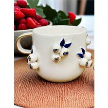 Store 24 Ayar Altın Dekorlu Nazar Kabartmalı El Yapımı Mug Evil Eye Cup 300 ml