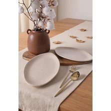 Store Mat Krem Bloom Kayık Tabak 31 cm 2 Adet 040