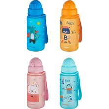 Store Figürlü 400 ml Pipetli Tritan Çocuk Su Matarası