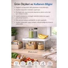 Store Dolap ve Mutfak Tezgahı Için Raf Düzenleyici, Buzdolabı Uyumlu Yükseltici Organizer, Metal Ayaklı Ek Raf, Çok Amaçlı Raf Düzenleyici Stand, Dolap, Tezgah ve Buzdolabı Için Uygun
