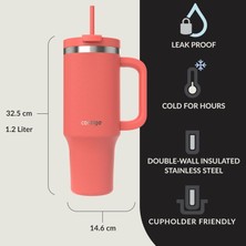 Store Üniseks Yetişkin Streeterville Tumbler Pipetli Yalıtımlı Su Şişesi, 1.2l, Mercan