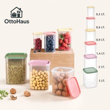 Store 6’lı Saklama Kabı Seti, Iç Içe Geçebilen Şeffaf Mutfak Düzenleyici, Renkli Kapaklı Erzak ve Gıda Saklama Kapları, 0,3 L – 3 L, Toplam 8,2 L