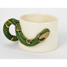 Store 24 Ayar Altın Işlemeli, Yılan Kabartmalı, El Yapımı Mug 220 ml