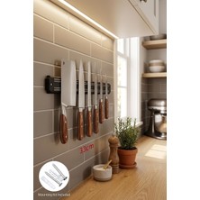 Store 33 cm Manyetik Bıçak Tutucu - Güçlü Mıknatıslı Duvara Monte Bıçak Askısı, Mutfak Düzenleyici ve Yer Tasarrufu Sağlayan Şık Bıçaklık (Montaj Vidaları Dahil)