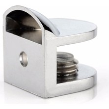 Store Tırnak Lüx Metal Cam Raf Tutucu Cam Etejer Menteşesi Krom Metal Vidalı 12 mm (4 Adet)
