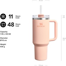 Store Quencher H2.0 Flowstate Pipetli Termos Bardak 1.18 Litre - Pastel Turuncu (Orange Cream) | Paslanmaz Çelik