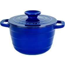 Store Döküm Yuvarlak Tencere Döküm Demir Kapak Experience Majolik Mavi ÇAP(Ø)23CM