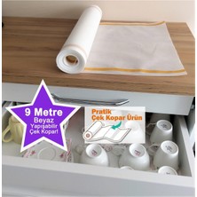Store Pratik Çek Kopar Yapışabilir Çekmece Düzenleyici/raf Örtüsü Kaymaz Şeffaf Beyaz 9m
