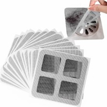 Store 10 Adet Yapışkanlı Banyo ve Duş Gider Süzgeci – Tek Kullanımlık Saç Toplayıcı Filtre – Tıkanıklık ve Haşere Önleyici Hijyenik File Bant – Küvet ve Lavabo Için Pratik Çözüm
