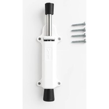 Store Basmalı Kapı Stoperi, 4 Vida Dahil, Dayanıklı Metal, Kolay Montajlı, Modern Tasarımlı Kapı Tutucu, Estetik ve Ergonomik Iç Mekan Aksesuarı (Beyaz, 2 Adet)