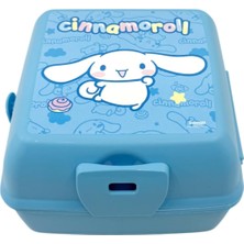 Store Cinnamoroll Temalı Lisanslı 4 Bölmeli Plastik Çocuk Beslenme Kutusu - Yemek Saklama Kabı Kaşık ve Çatallı