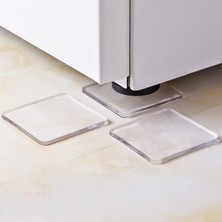 Store 4 Adet Şeffaf Silikon Zemin Koruyucu, Sandalye ve Beyaz Eşya Altı Için Halı Kaydırmaz Pedler, Dayanıklı ve Çok Yönlü Kullanım, Mobilya ve Zeminleri Koruma