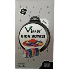 Misyon Visser Beyaz Toz Gıda Boyası 12'li Pasta ve Tatlı Için