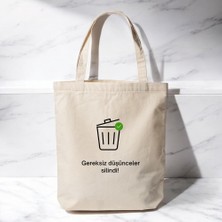 Store Gereksiz Düşünceler - Baskılı Bez Omuz Çantası Pinterest Çanta (35X40 Cm)