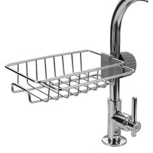 Store Musluk Depolama Rafı, Lavabo Süzgeci, Sünger Tutucu, Tahliye Kutulu Mutfak Sabunluğu, Delmeden Asılabilir, Mutfak, Tuvalet, Sabun, Sünger, Bez Için (Küçük)