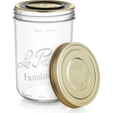 Store Familia Wiss 1000 ml / 1 L Cam Saklama ve Konserve Kavanozu, Kahve ve Kuru Gıda Için, Çift Kapaklı Vakumlu Kapatma Sistemi