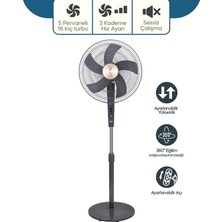 Store SF-6788 Ayaklı Vantilatör, 3 Kademeli - 40 cm (16 Inç) Çap, 75W Yüksek Performanslı Alüminyum Motor, Ayarlanabilir Yükseklik ve Geniş Açı Salınım, Güçlendirilmiş Dengeli Haç Ayak