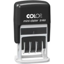Colop S160 Mini Tarih Kaşe Siyah Kasa Mavi Keçe Tr
