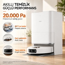 Xiaomi 20.000 Pa Güçlü Emişli Robot Süpürge, Islak Paspas ve Kuru Süpürme, 80°c Paspas Yıkama, Sıcak Hava ile Kurutma ve Otomatik Toz Boşaltma + Tiftik Cihazı(Homevia)