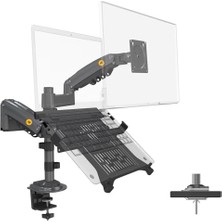Orevio H180-FP Çift Kol Amortisörlü 17"-27" Monitör Tutucu ve 10"-17" Laptop Standı
