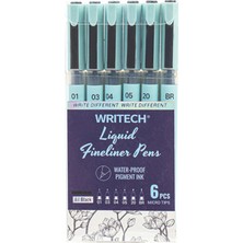 Writech W-704 Liquid Fineliner Kalem 6 Lı