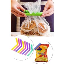 Store 8'li Çok Renkli Pratik Poşet Klipsi, Paket, Ambalaj, Torba, Çanta Kapatıcı Plastik Kilidi, Mandalı (Karışık 8 Adet)