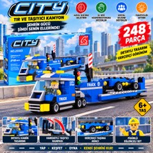 Trust Store Tır ve Taşıyıcı Kamyon Yapım Seti 248 Parça  Şehir Temalı Figürlü Blok Oyuncak Seti