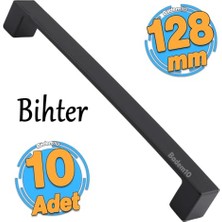 Orevio 10 Adet Mutfak Kulpu, Çekmece ve Dolap Kapağı Için Metal Kulp, Siyah, 128 mm