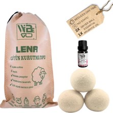 Orevio %100 Merinos Yünü Kurutma Topu [3'lü Set, Enerji Tasarrufu ve Kırışık Giderici - Kimyasal Içermeyen Doğal Yumuşatıcı Alternatifi, 50G/TOP] - Hediye Doğal Kurutma Esansı Içerir - Hızlı Kurutma