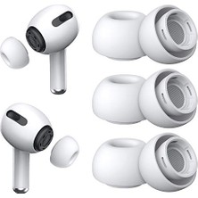 Orevio [3 Çift] Airpods Pro 2 ve 1 ile Uyumlu Gürültü Azaltma Delikli Taşınabilir Saklama Kutulu Yedek Kulak Uçları, Büyük