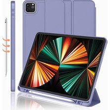 Orevio Apple iPad Pro 11 1. 2. 3. 4. Nesil ile Uyumlu Kalem Bölmeli Smart Case 2018-2022 Lavendery Gray