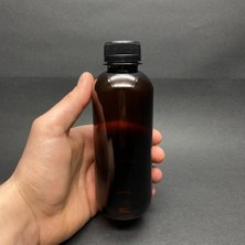 Orevio Şişe; 250 cc Amber Sert Plastik, Siyah Kilitli Kapaklı- Uzun Kahverengi Pet Şişe x 10 Adet