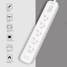 Orevio Kablo, Vea VE-NOVA105 A Class 5'li Anahtarlı 1.5 Metre Akım Korumalı Priz, 4000W 16A, Bakır