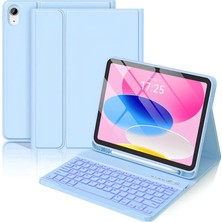 Orevio Ipad 11 A16 2025/10. Nesil 10.9 Uyumlu Kablosuz Bluetooth Bağlantılı Kalem Bölmeli Klavyeli Kılıf