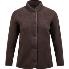 Peak Performance W Fleece Snap Cardigan Kadın Kahverengi Outdoor G78131180