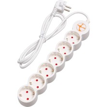 Orevio Powerstrip 6 Altılı Anahtarlı Grup Priz 5m
