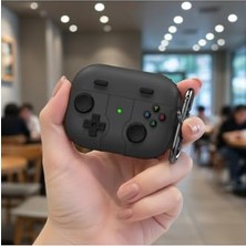 Orevio Retro Gamepad Siyah Kılıf Samsung Galaxy Buds 3 Pro ile Uyumlu