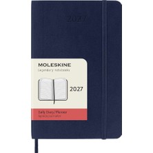 Moleskine 2027 12 Ay Günlük Ajanda Cep Boy 9X14 Cm. Yumuşak Kapak Safir Mavi