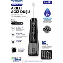 Orevio Şarjlı Ağız Duşu Diş Bakım Cihazı 4 Modlu Diş Arası Temizleyici 320 ml 5 Başlıklı 1500 Mah Kablosuz