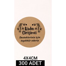 Woisco Kadın Girişimci Çıkartma Etiket (Kraft 4X4CM 300 Adet) Paketleme Ambalaj Kargo Ürün Etiketi T.no:16
