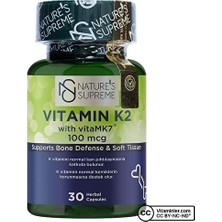 Orevio Natures Supreme Vitamin K2 100 Mcg 30 Kapsül Aromasız Renkli