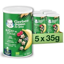Orevio Organik Pirinçli, Buğdaylı, Muzlu ve Ahududulu Bebek Atıştırmalığı 35 G x 5